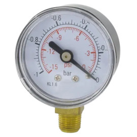 Manomètre 0-10 bars diamètre 63 mm filetage mâle 1/4 G