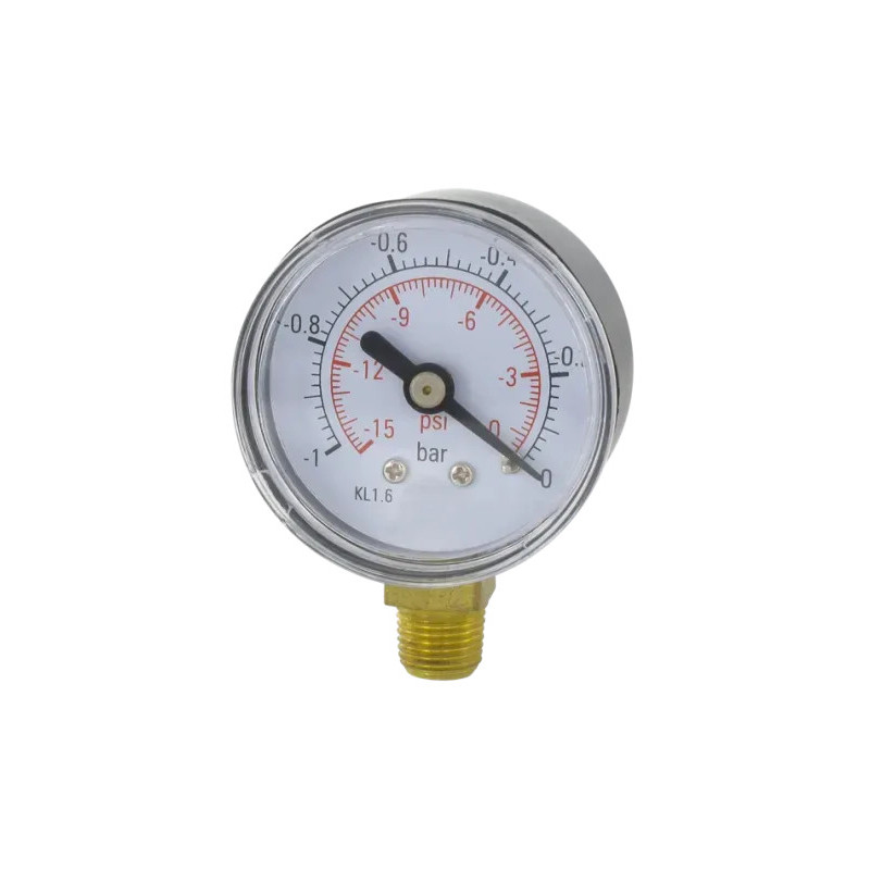 Manomètre 0-10 bars diamètre 63 mm filetage mâle 1/4 G