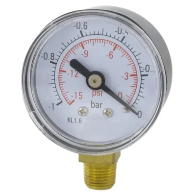 Manomètre 0-10 bars diamètre 63 mm filetage mâle 1/4 G