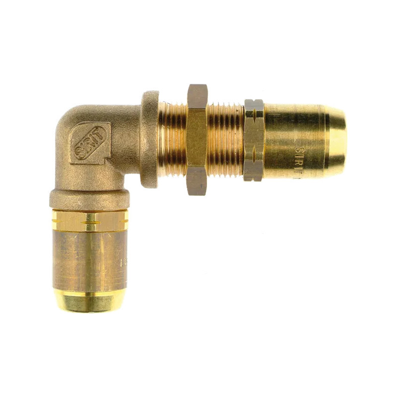 Raccord freinage traversée de cloison coude union  tube 16 x 12 mm