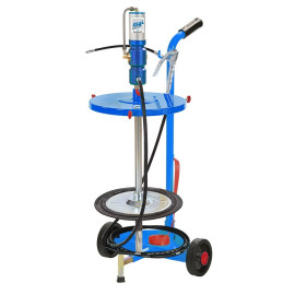Ensemble mobile graisse pour tonnelet avec pompe pneumatique