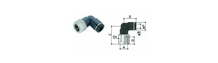 Coude femelle orientable instantané polymère